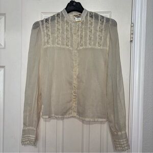 Vintage Jessica’s Gunnies Cream Lace Blouse (predates Gunne Sax) 70s-80s